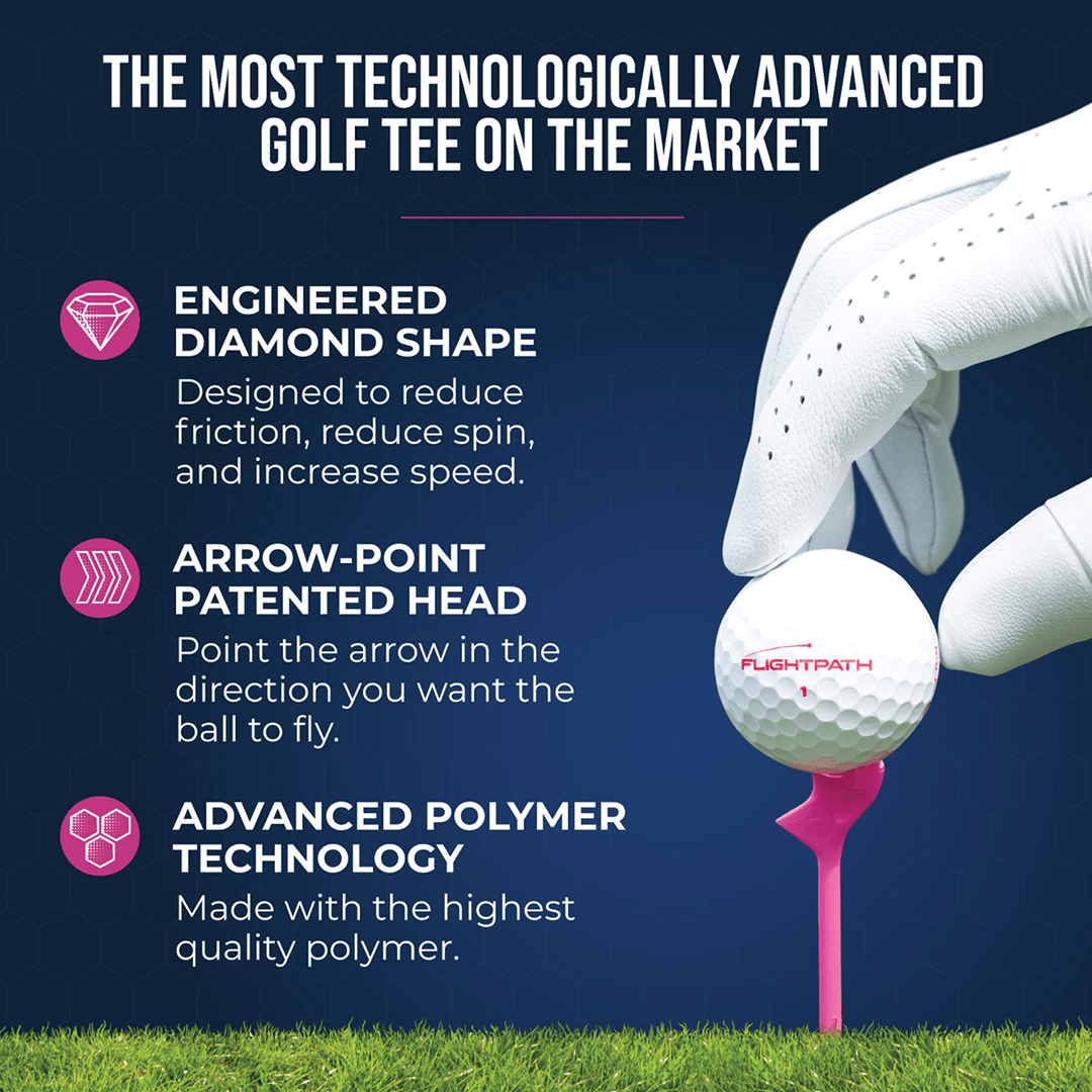 Pink Flightpath Golf Tees - 1 Pack (8 Tees)