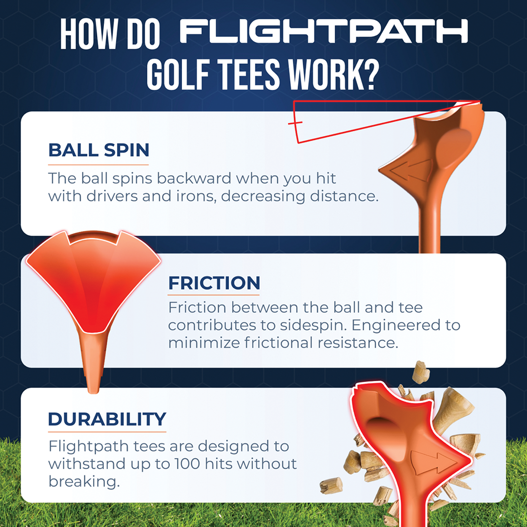 Orange Flightpath Golf Tees - 1 Pack (8 Tees)