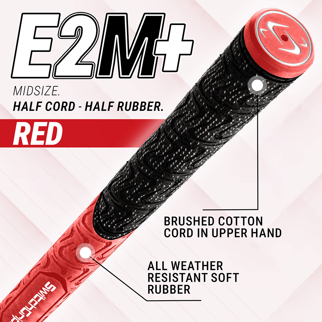 SwitchGrips E2M+ Midsize Half Rubber / Half Cord Swing Grips