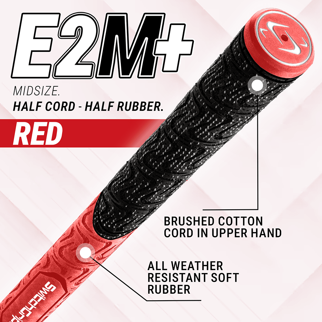 SwitchGrips E2M+ Midsize Half Rubber / Half Cord Swing Grips