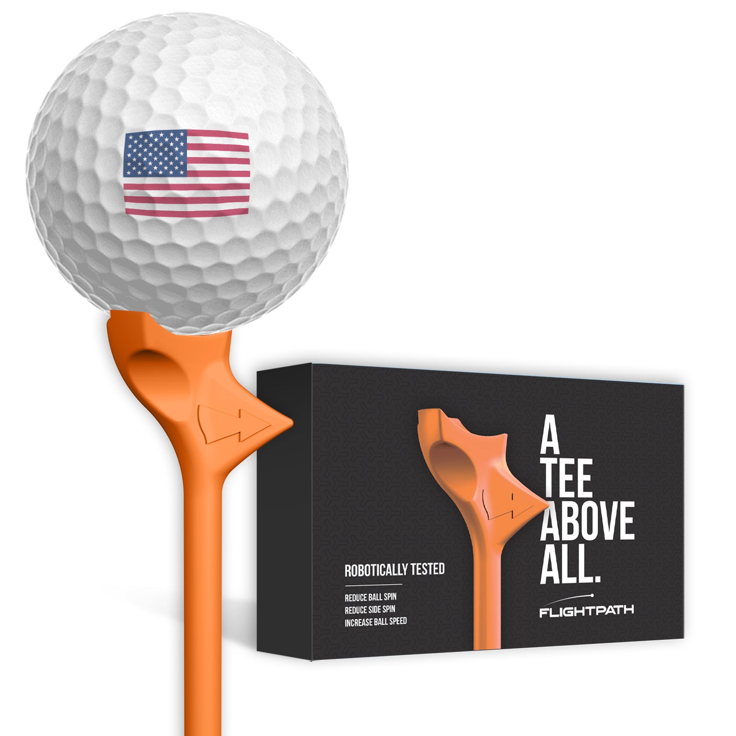 Orange Fligthpath Golf Tees - 1 Pack