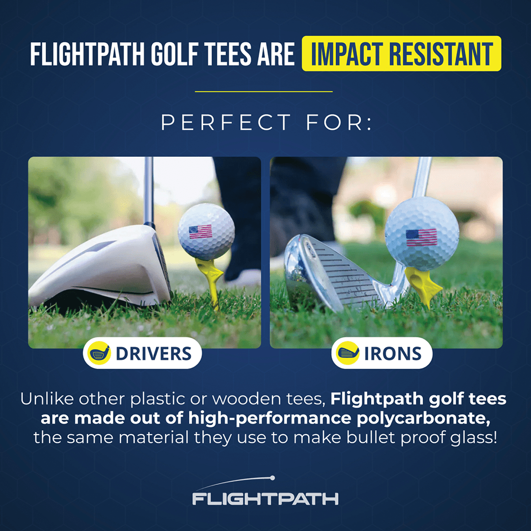 Yellow Flightpath Golf Tees - 1 Pack (8 Tees)