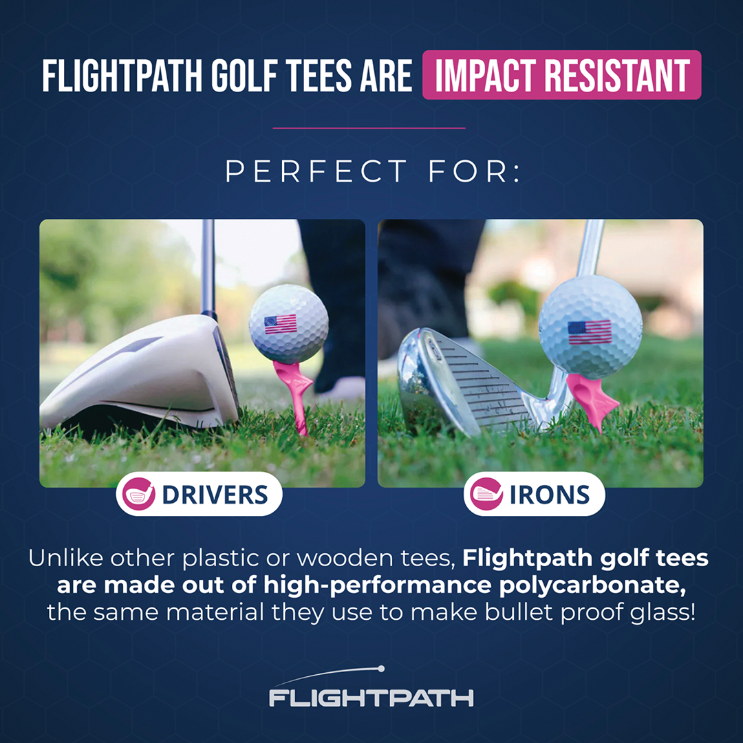 Pink Flightpath Golf Tees - 1 Pack (8 Tees)