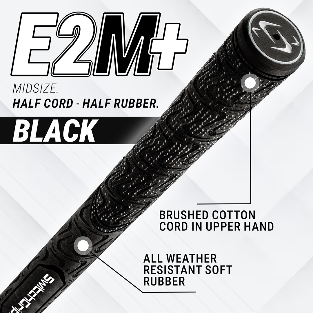 SwitchGrips E2M+ Midsize Half Rubber / Half Cord Swing Grips