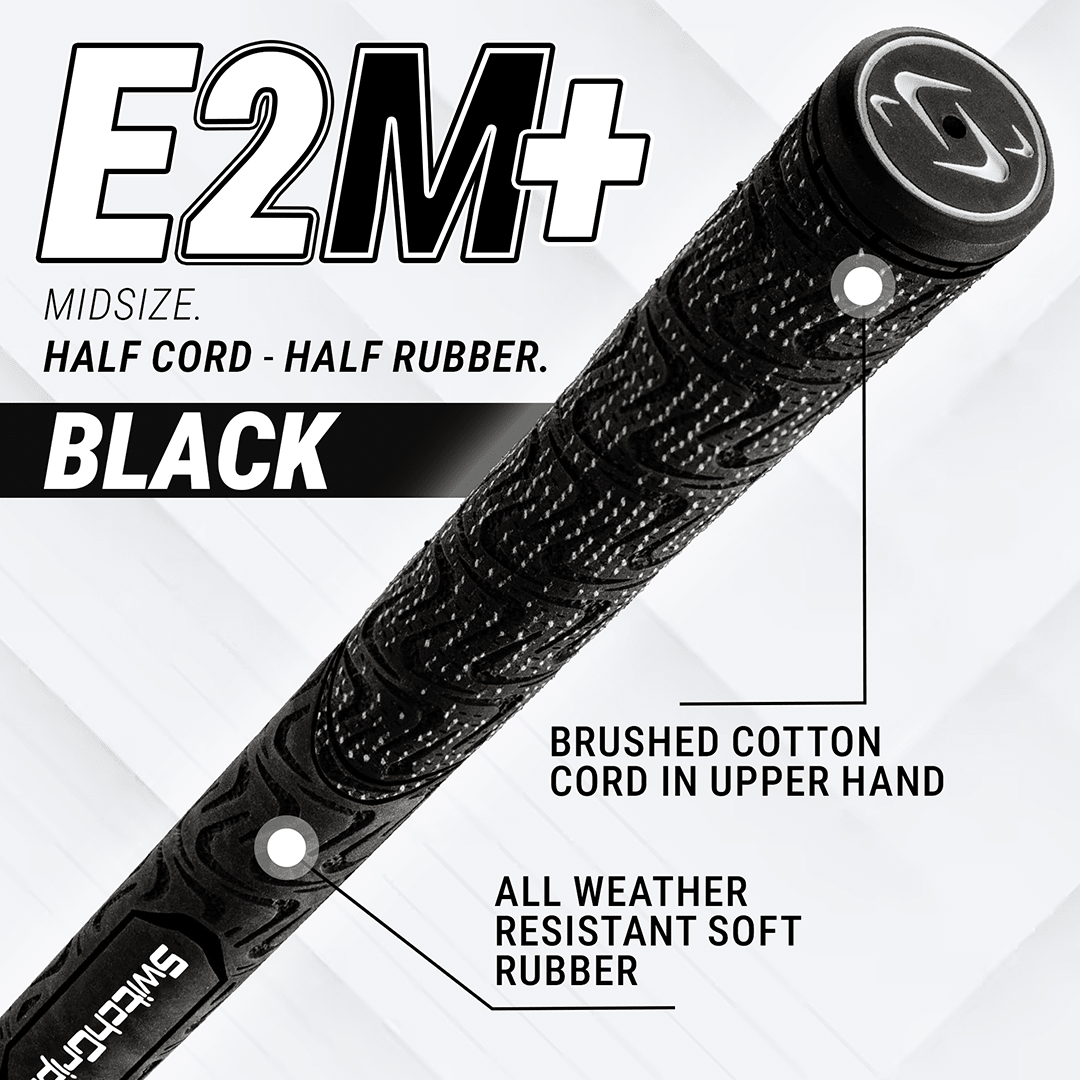 SwitchGrips E2M+ Midsize Half Rubber / Half Cord Swing Grips