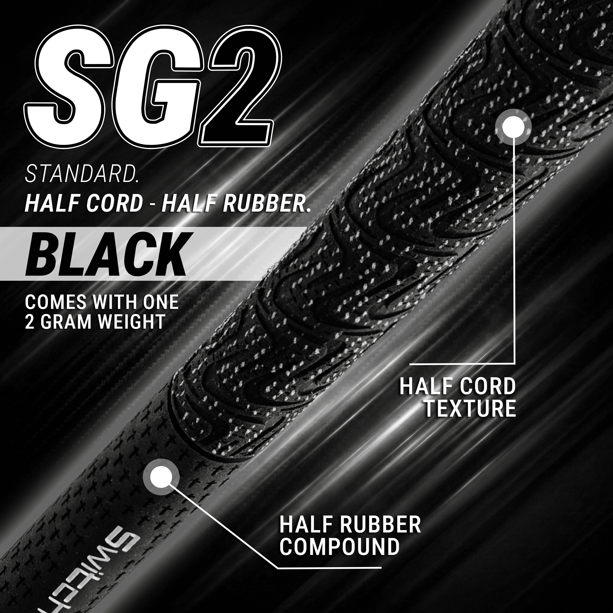 SwitchGrips SG2 Standard Size Half Rubber / Half Corded  Swing Grips