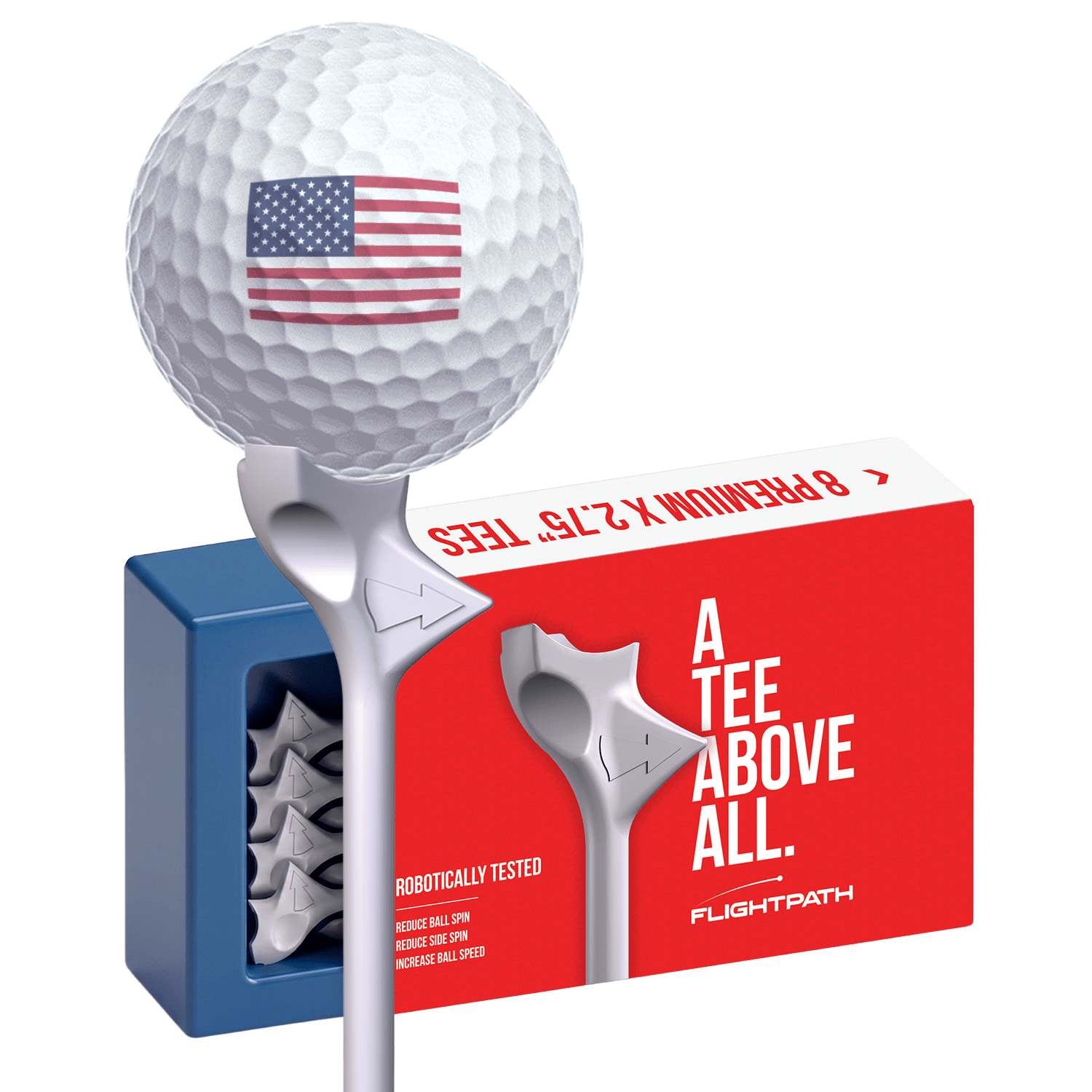 FlightPath Golf Tees - 1 Pack (8 Tees)
