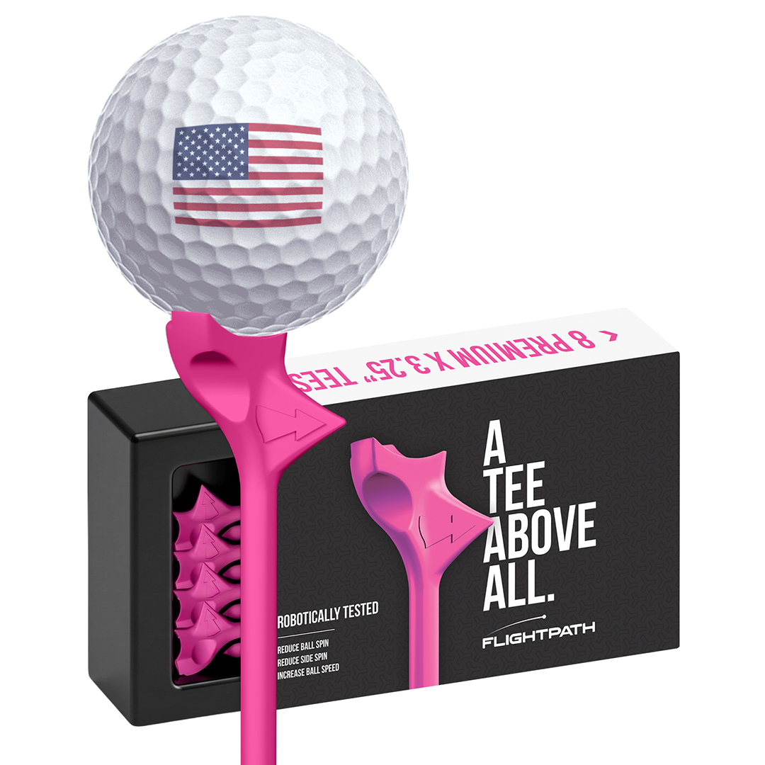 Pink Flightpath Golf Tees - 1 Pack (8 Tees)
