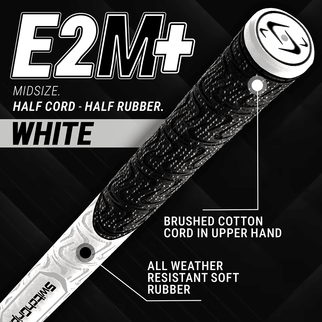 SwitchGrips E2M+ Midsize Half Rubber / Half Cord Swing Grips