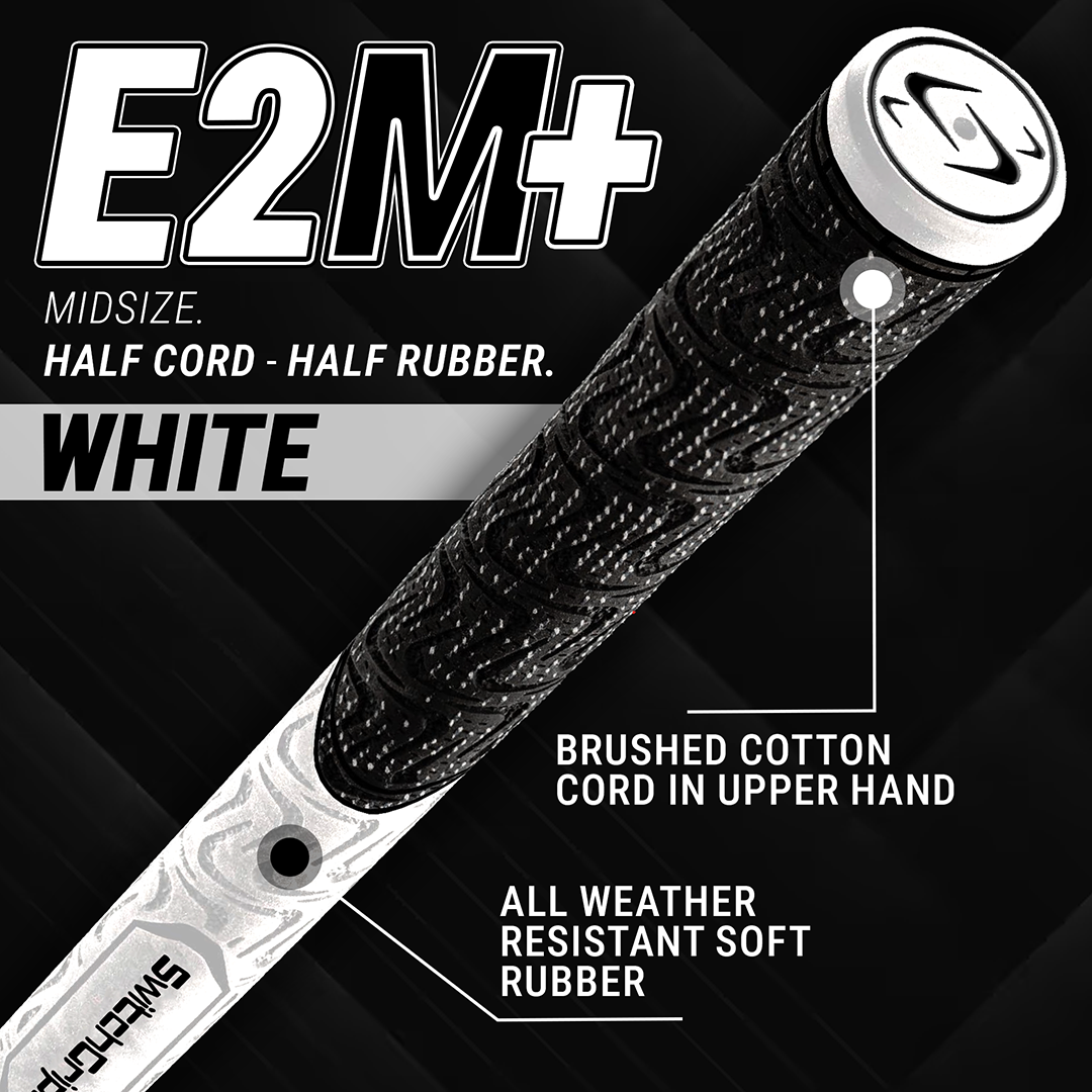 SwitchGrips E2M+ Midsize Half Rubber / Half Cord Swing Grips
