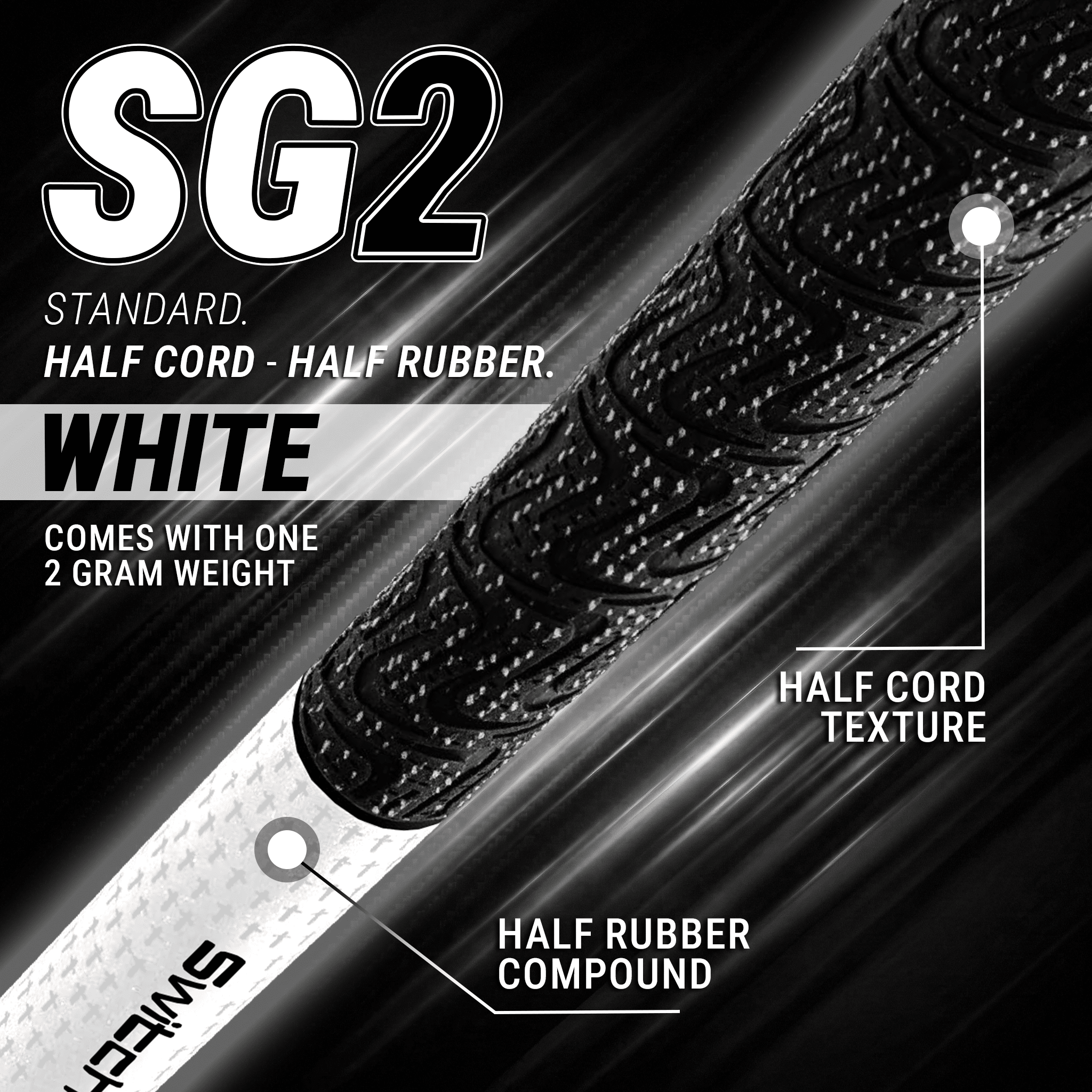 SwitchGrips SG2 Standard Size Half Rubber / Half Corded  Swing Grips
