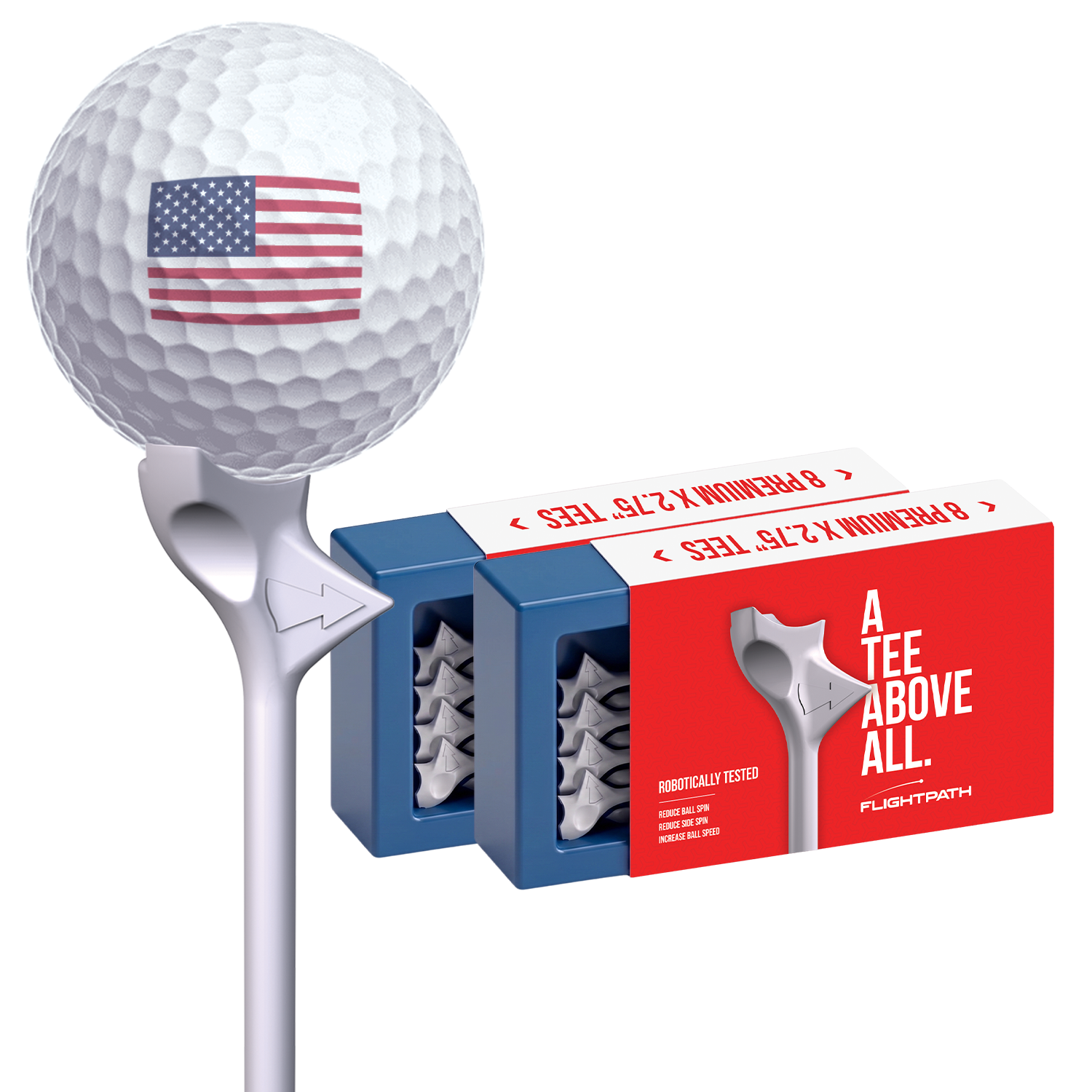 FlightPath Golf Tees - 2 Packs (16 Tees)