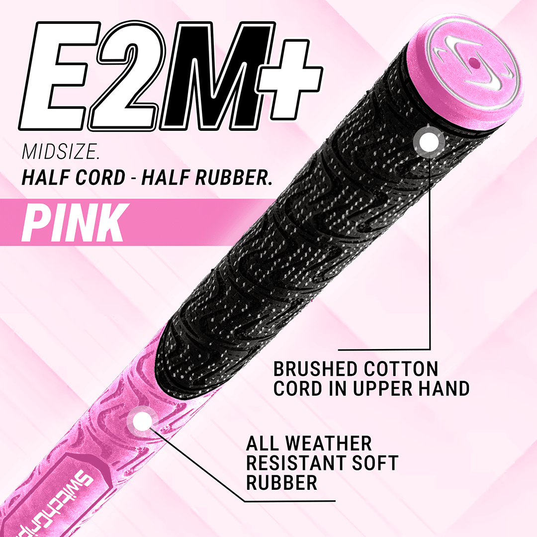 SwitchGrips E2M+ Midsize Half Rubber / Half Cord Swing Grips