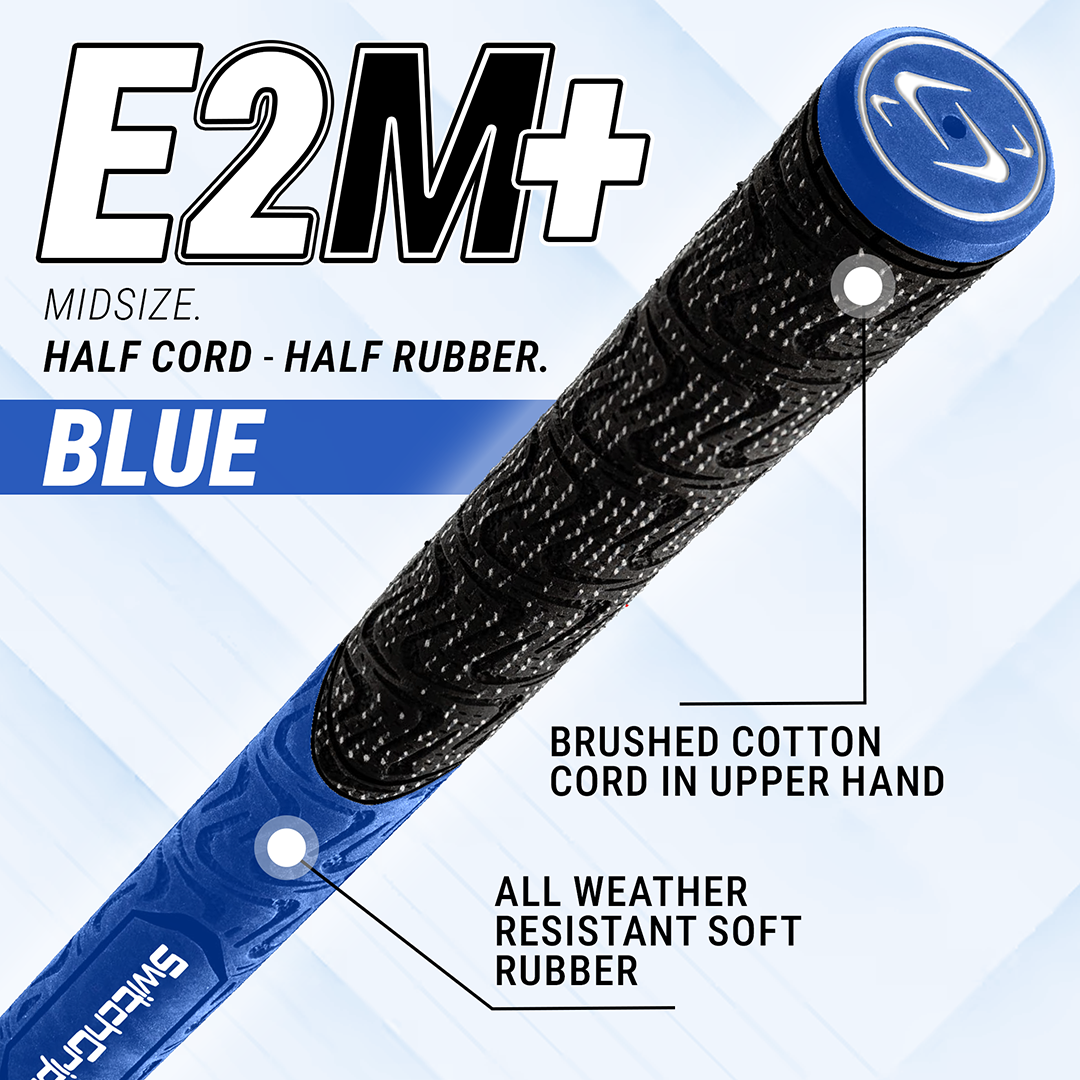 SwitchGrips E2M+ Midsize Half Rubber / Half Cord Swing Grips