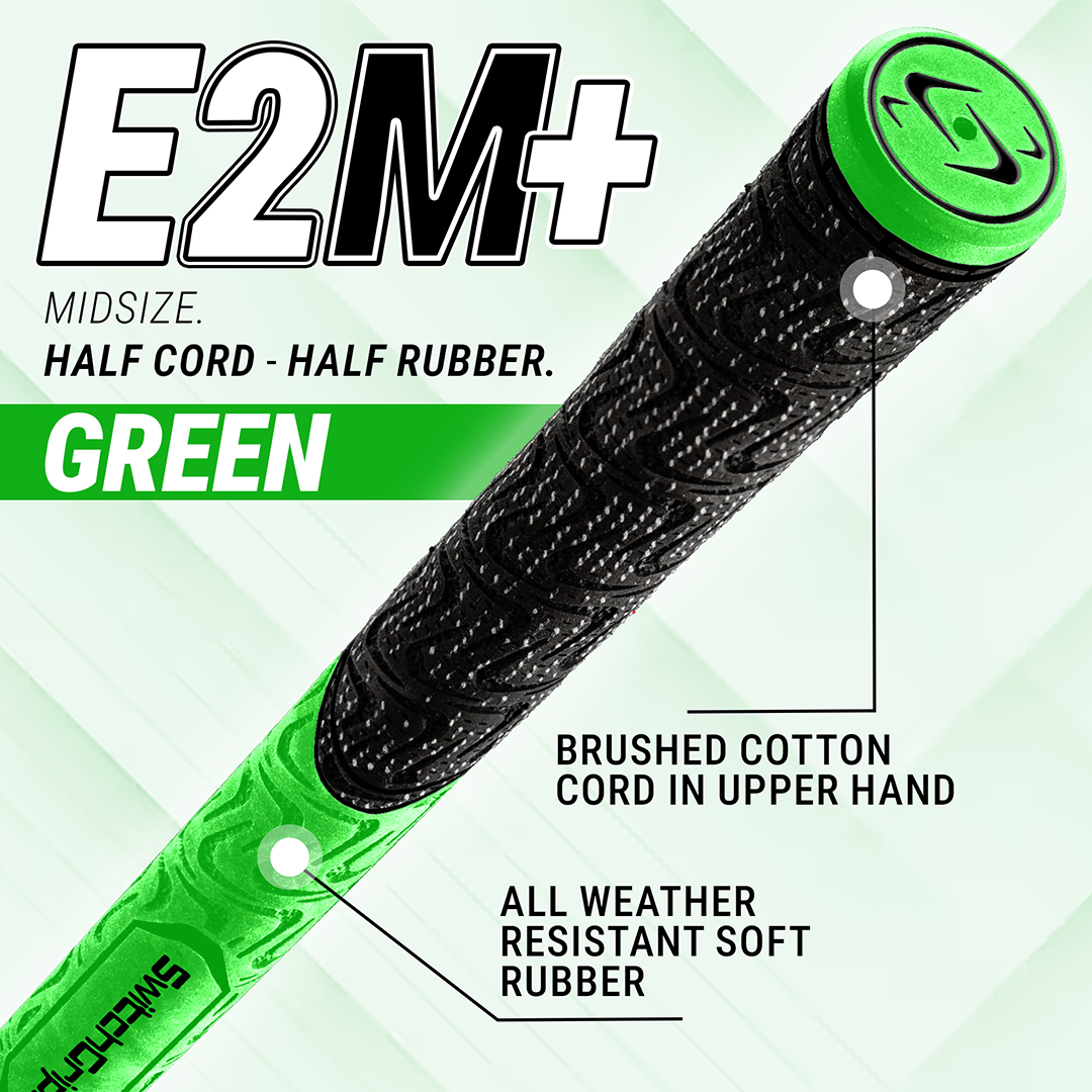SwitchGrips E2M+ Midsize Half Rubber / Half Cord Swing Grips