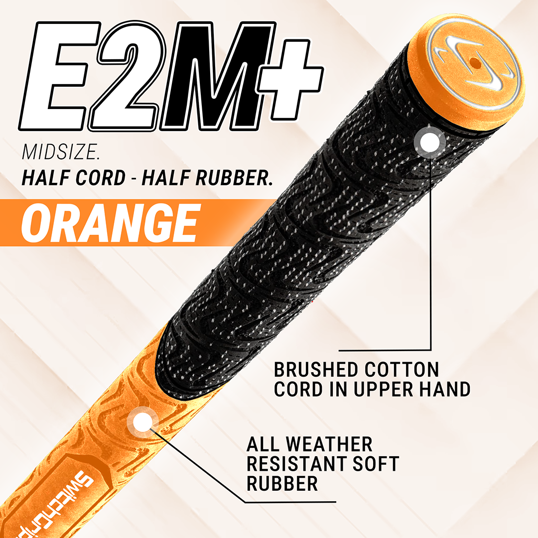 SwitchGrips E2M+ Midsize Half Rubber / Half Cord Swing Grips