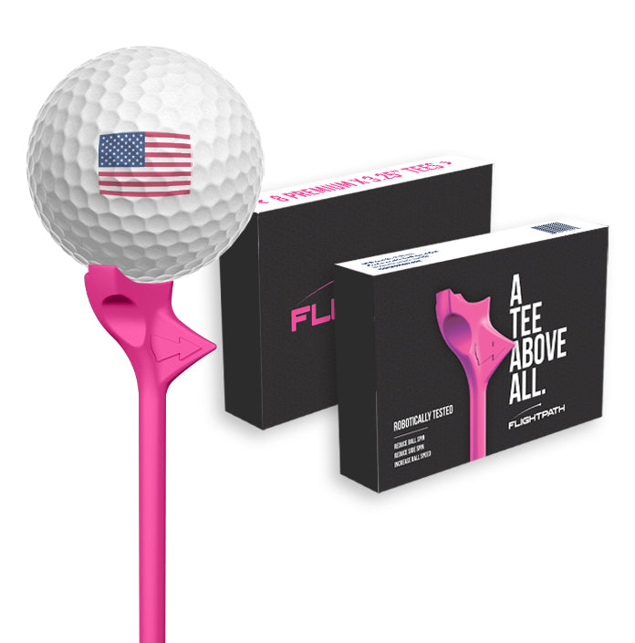 Pink Flightpath Golf Tees - 1 Pack (8 Tees)