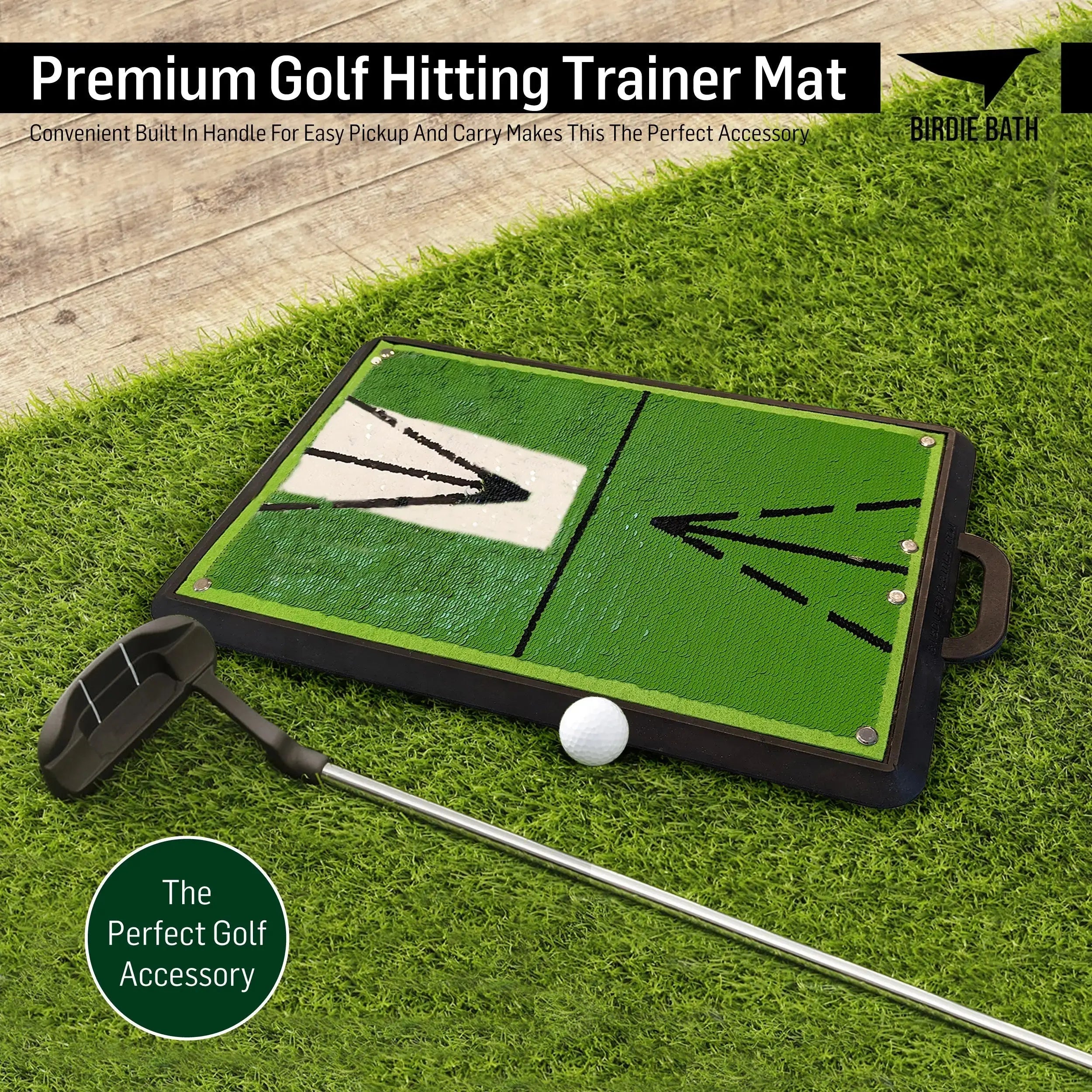 Birdie Mat Pro Premium Swing Training Mat for Analyzing Swing Path and Ball Impact